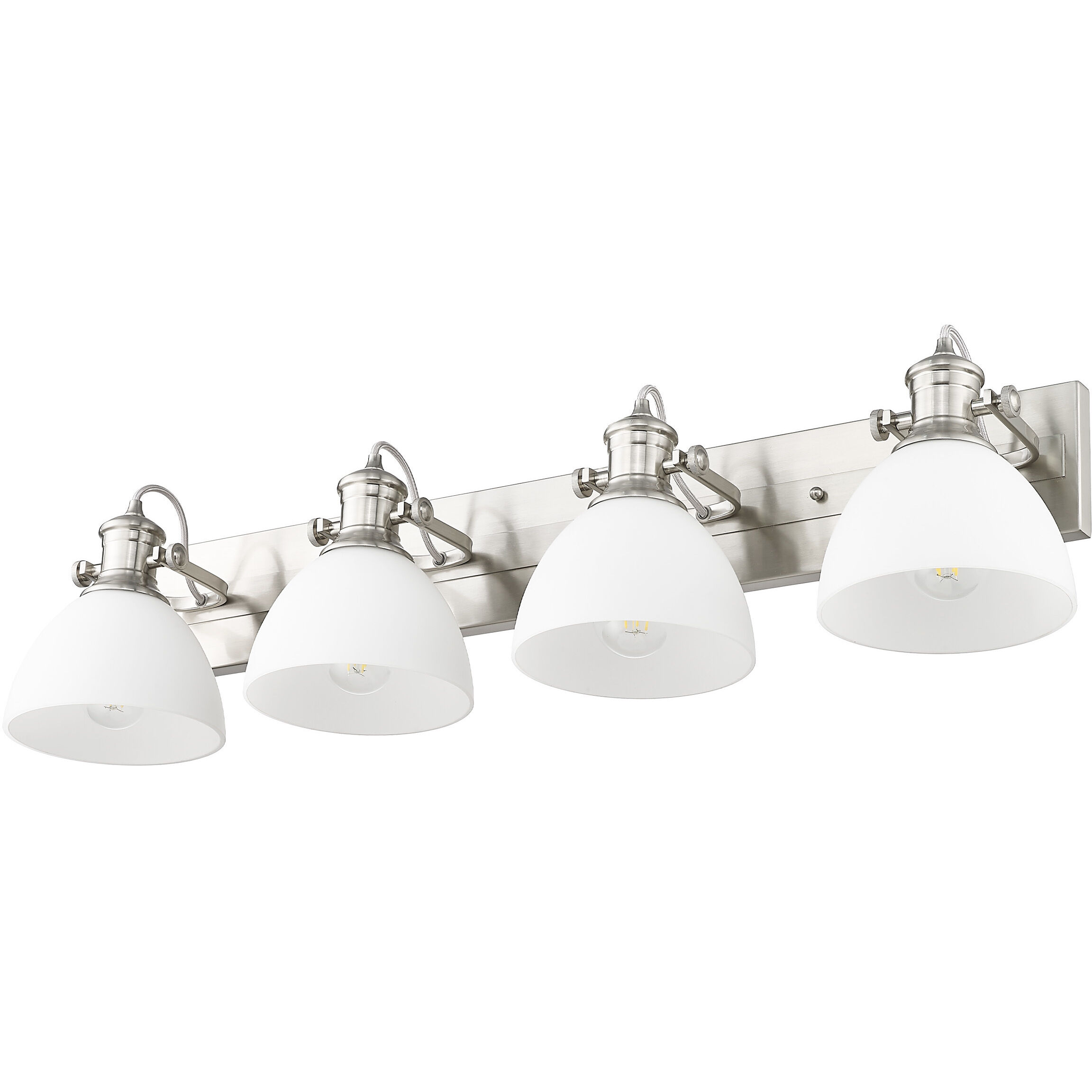 Yep Hines Vanity Wall Light in Pewter, Opal Glass