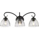 Audra 3 Light 25.5 inch Matte Black Vanity Light Wall Light