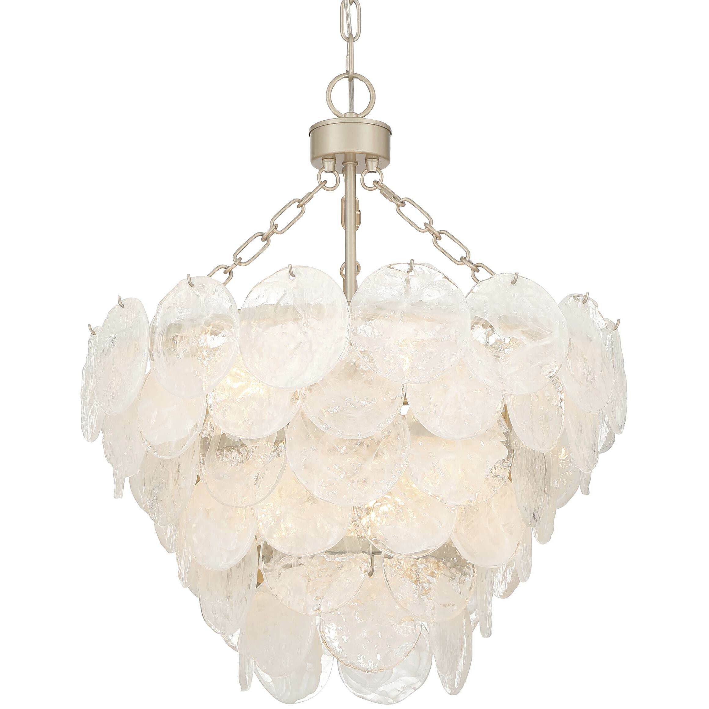 Yep Cascada Pendant Ceiling Light in Cirrus Cloud Glass, 3 Tier