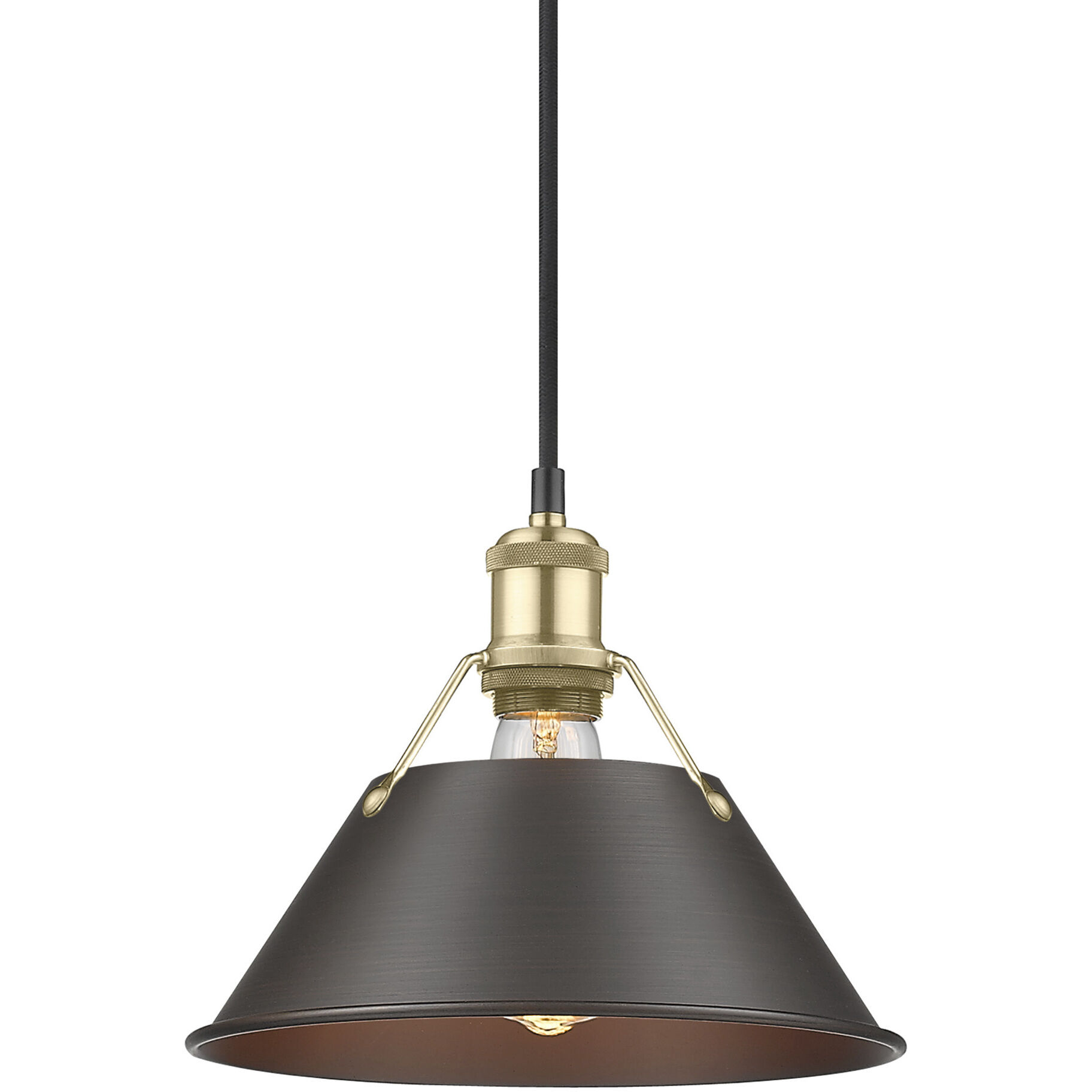 Yep Orwell 1 Light 10 inch Brushed Champagne Brass Pendant Ceiling Light in Rubbed Bronze