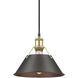 Yep Orwell 1 Light 10 inch Brushed Champagne Brass Pendant Ceiling Light in Rubbed Bronze