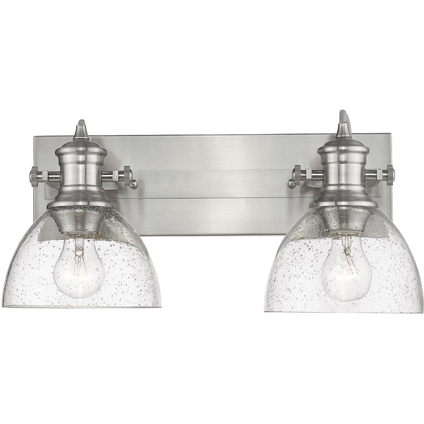 Yep Hines Vanity Wall Light in Pewter, Seeded Glass