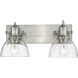Yep Hines Vanity Wall Light in Pewter, Seeded Glass