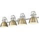 Yep Duncan Vanity Wall Light in Pewter, Aged Brass