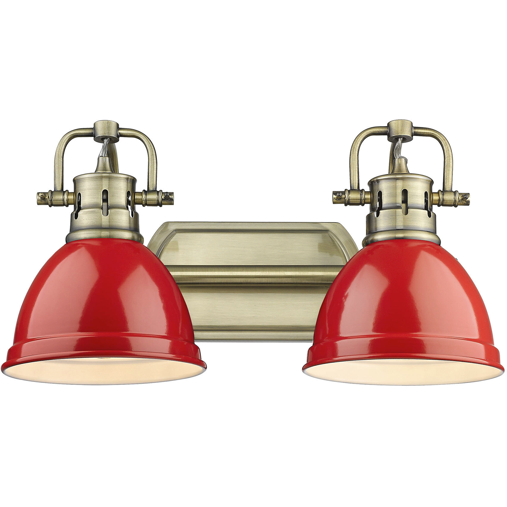Yep Duncan Vanity Wall Light in Aged Brass, Red