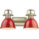 Yep Duncan Vanity Wall Light in Aged Brass, Red