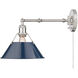 Orwell 1 Light 10 inch Pewter Articulating Wall Sconce Wall Light in Navy, Adjustable