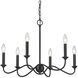 Tierney 6 Light 25 inch Matte Black Chandelier Ceiling Light