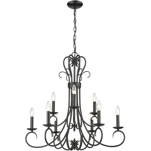 Homestead 9 Light 28 inch Matte Black Chandelier Ceiling Light