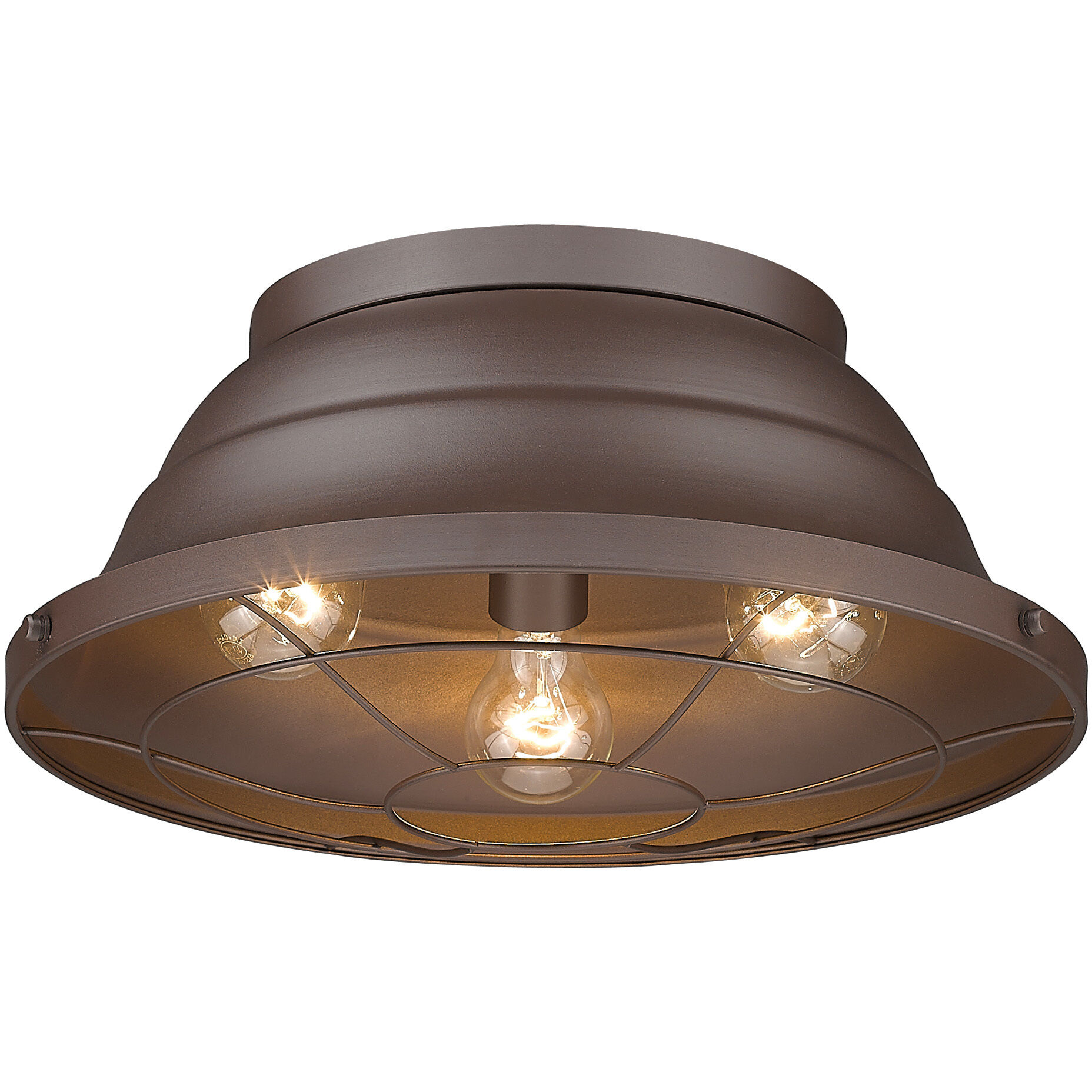Bartlett 3 Light 7.75 inch Textured Bronze Outdoor Ceiling