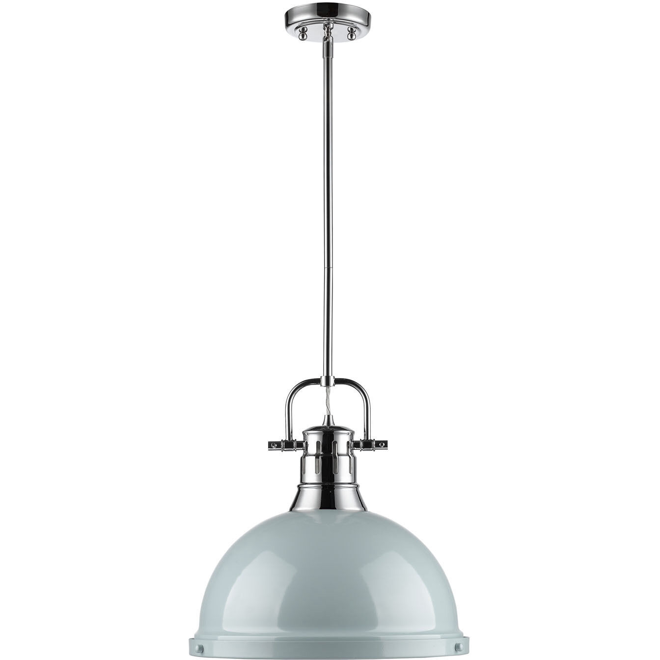 Yep Duncan 1 Light 14 inch Chrome Pendant Ceiling Light in Seafoam, Large