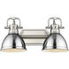 Yep Duncan Vanity Wall Light in Pewter, Chrome