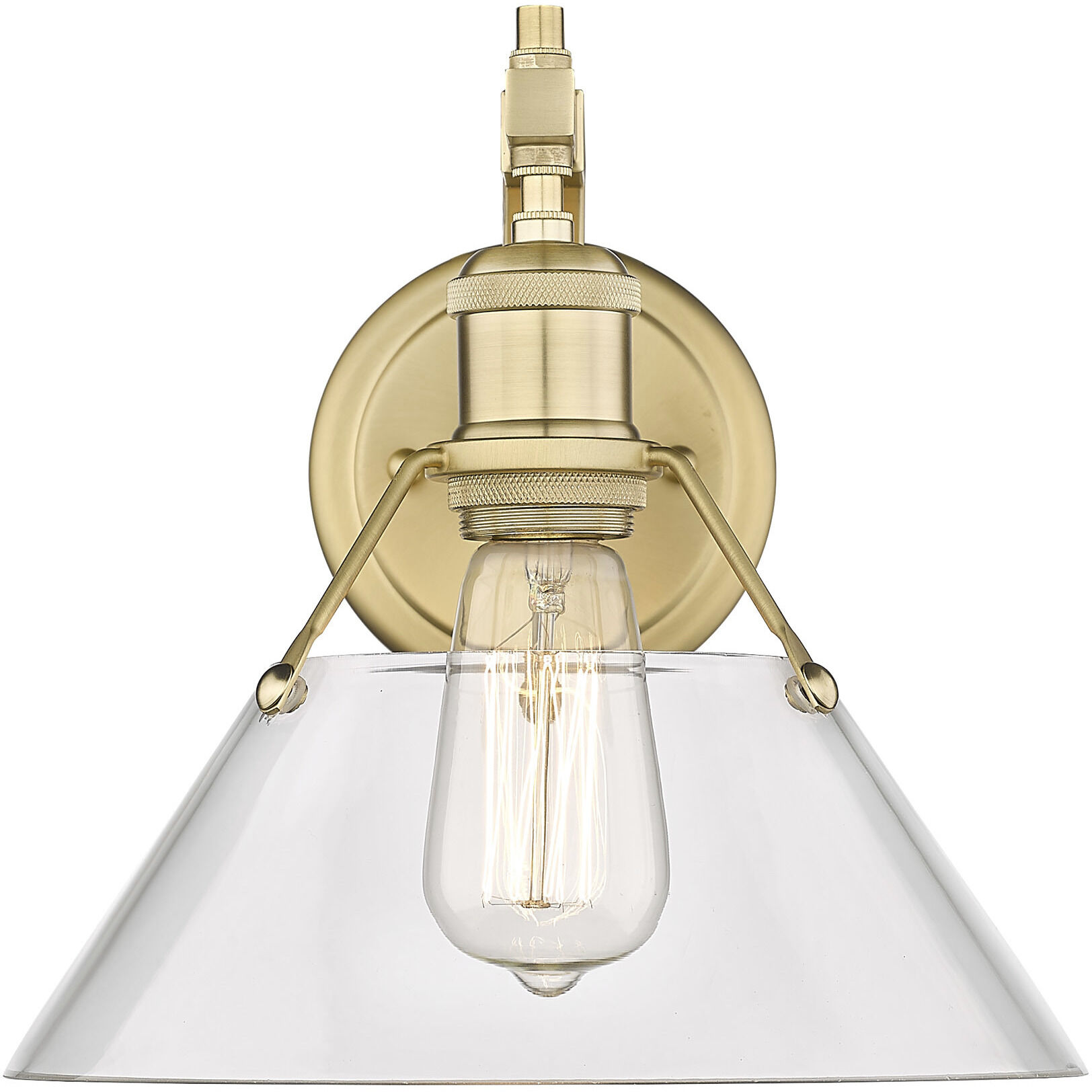 Yep Orwell 1 Light 10 inch Brushed Champagne Brass Wall Sconce Wall Light in Clear Glass