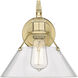 Yep Orwell 1 Light 10 inch Brushed Champagne Brass Wall Sconce Wall Light in Clear Glass