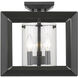 Smyth 3 Light 12 inch Matte Black Semi-Flush Mount Ceiling Light in Clear Glass