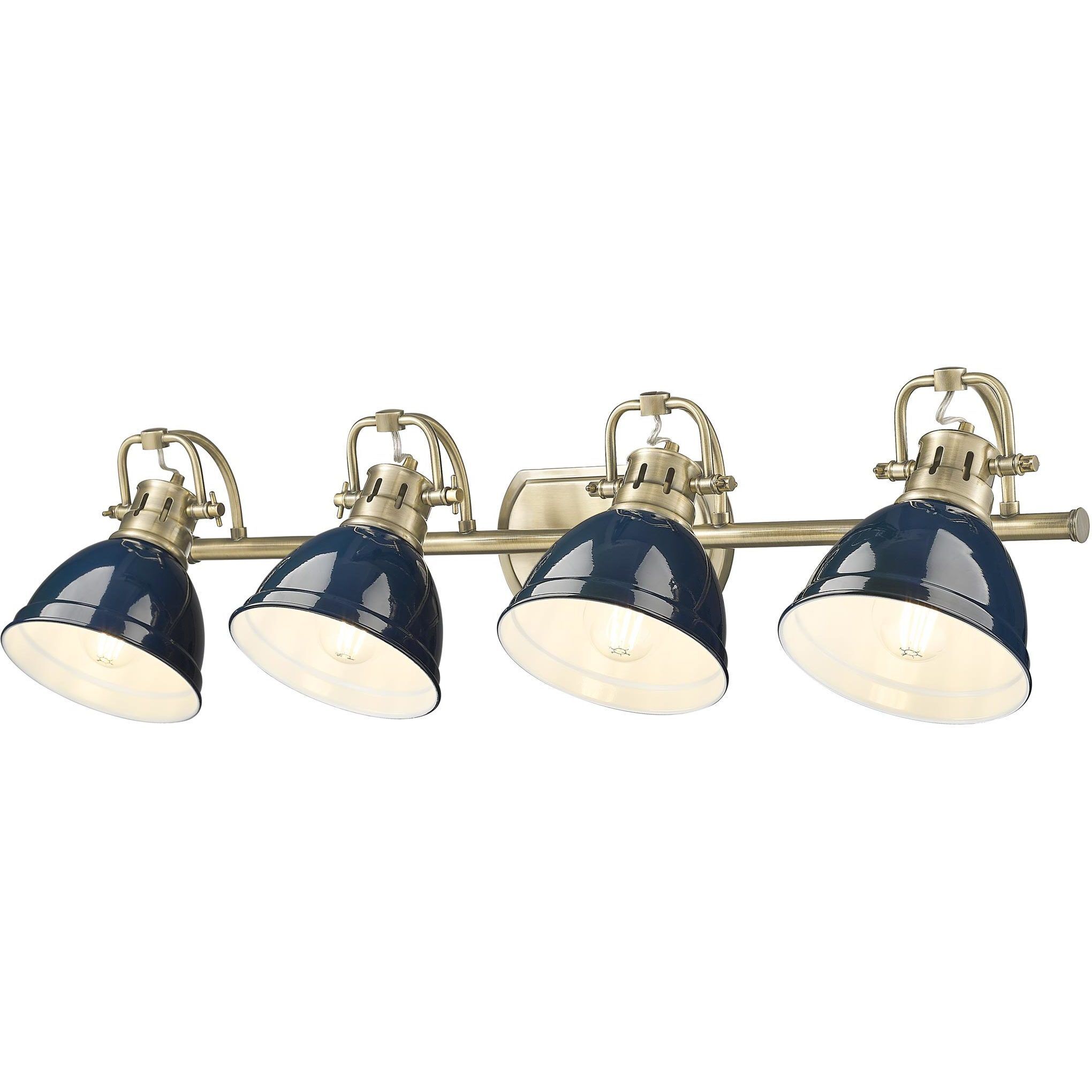 Yep Duncan Vanity Wall Light in Aged Brass, Navy