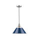 Orwell 1 Light 14 inch Pewter Pendant Ceiling Light in Navy, Large