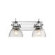 Hines 2 Light 18 inch Chrome Bath Vanity Wall Light in Seeded Glass