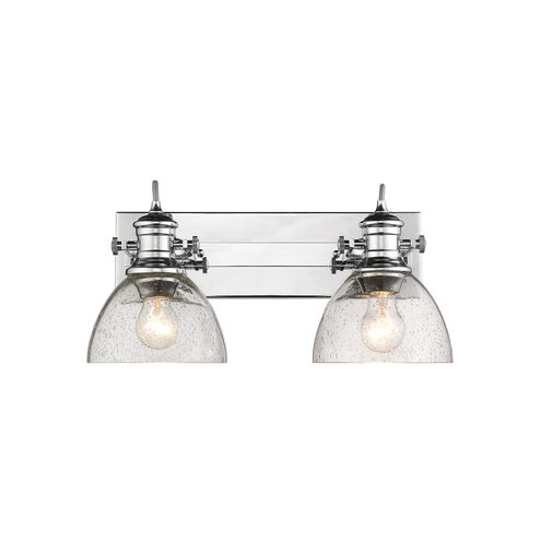 Hines 2 Light 18 inch Chrome Bath Vanity Wall Light in Seeded Glass