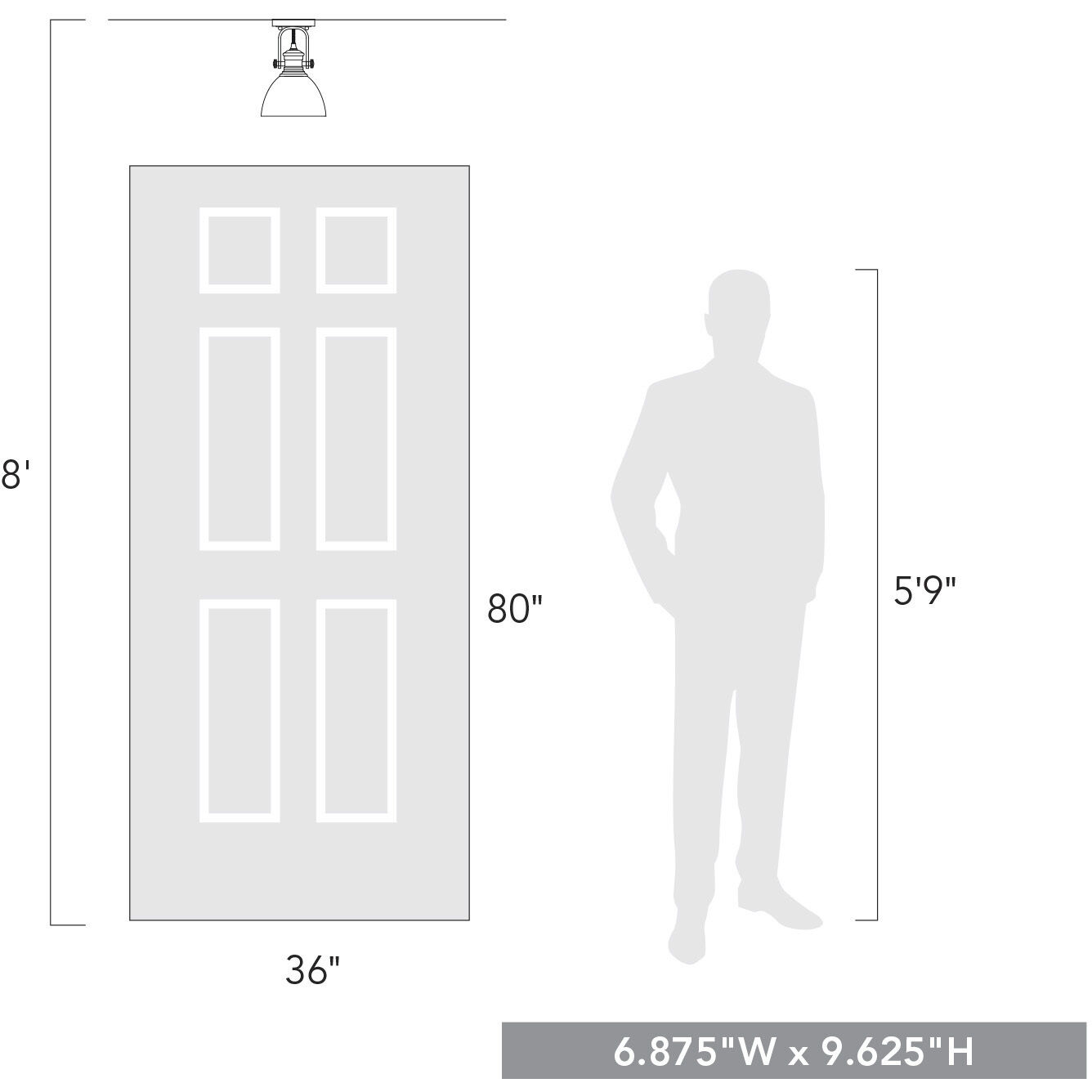 Yep Hines 1 Light 6.88 inch Matte Black Adjustable Semi-Flush Mount Ceiling Light in Seeded Glass, Damp