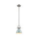 Duncan 1 Light 6.5 inch Pewter Mini Pendant Ceiling Light in Seafoam
