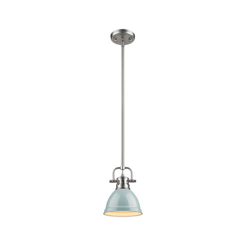 Duncan 1 Light 6.5 inch Pewter Mini Pendant Ceiling Light in Seafoam