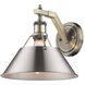 Yep Orwell 1 Light 10 inch Aged Brass Wall Sconce Wall Light in Pewter, Damp