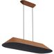Faroe Linear Pendant Ceiling Light in Coffee/Black