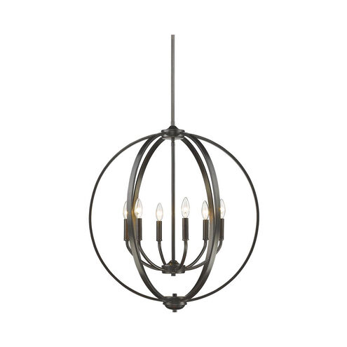 Colson 6 Light 26 inch Etruscan Bronze Chandelier Ceiling Light in No Shade