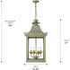 Finley 4 Light 16.25 inch Vintage Sage Pendant Ceiling Light