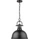 Duncan 1 Light 14 inch Matte Black Pendant Ceiling Light, Large