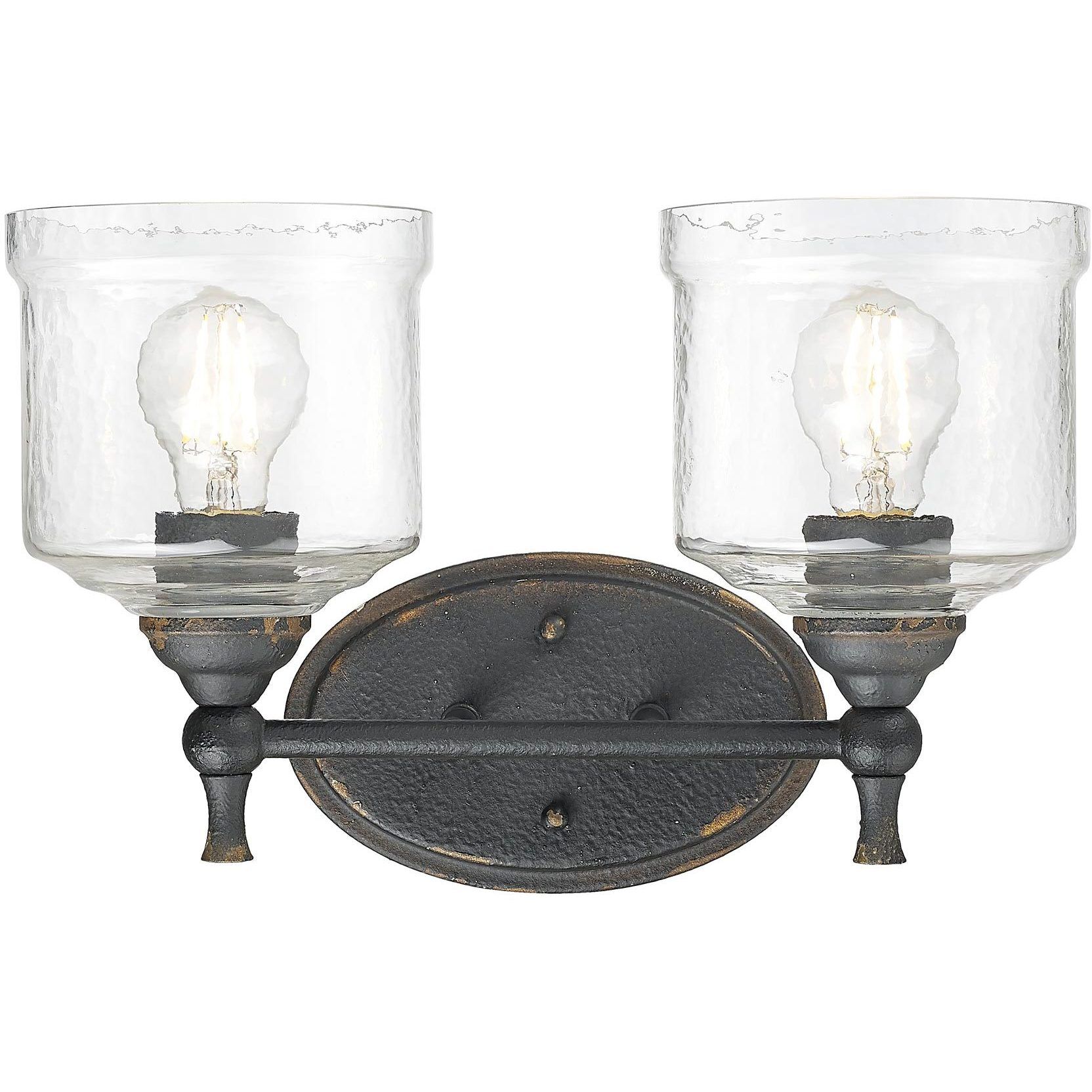 Keating Vanity Wall Light in Antique Black Iron