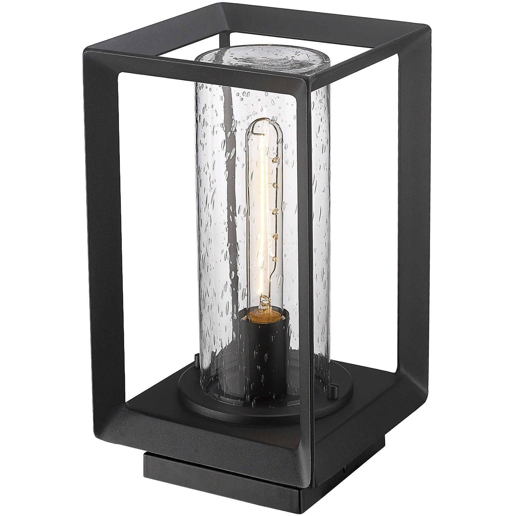 Smyth 1 Light 7.5 inch Natural Black Outdoor Pier Mount in Seeded Glass