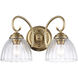Audra 2 Light 16 inch Brushed Champagne Bronze Vanity Light Wall Light