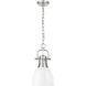 Yep Duncan 1 Light 8.88 inch Pewter Pendant Ceiling Light in White, Small