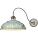 Kinsley 1 Light 14 inch Aged Galvanized Steel Swing Arm Wall Lamp Wall Light in Antique Teal