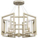 Marco 4 Light 16 inch White Gold Semi-Flush Mount Ceiling Light, Convertible