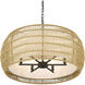 Everly 27.13 inch 60.00 watt Matte Black Chandelier Ceiling Light in Natural Rattan