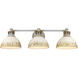 Kinsley 3 Light 29 inch Aged Galvanized Steel Bath Vanity Wall Light in Antique Ivory