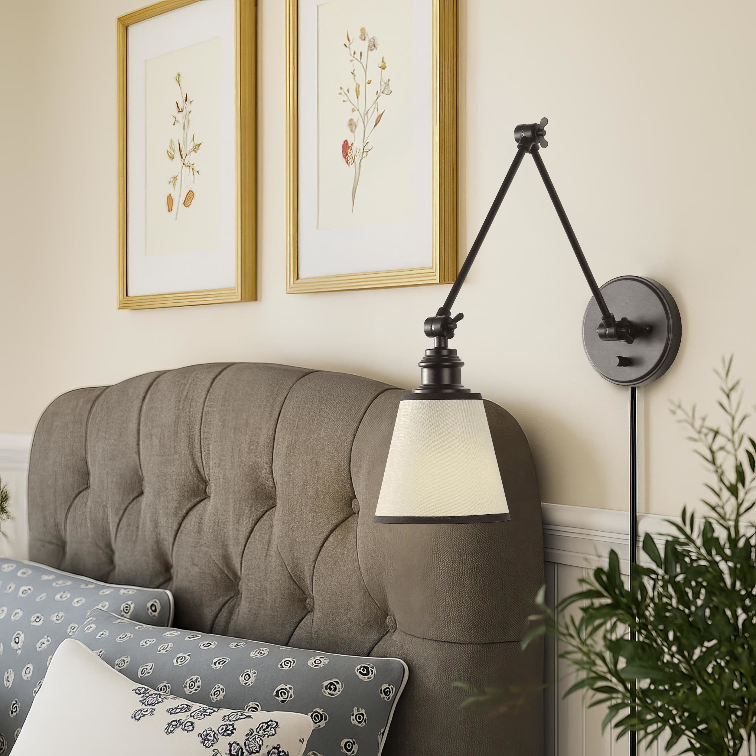 Yep Equinox 1 Light 5.88 inch Matte Black Swing Arm Wall Lamp Wall Light in White with Black Trim