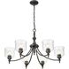 Keating 6 Light 33.5 inch Antique Black Iron Chandelier Ceiling Light