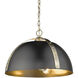 Aldrich 3 Light 18 inch Aged Brass Pendant Ceiling Light in Matte Black