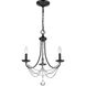 Mirabella 3 Light 18 inch Black Mini Chandelier Ceiling Light in Matte Black, Mini