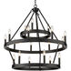 Alastair 18 Light 32 inch Matte Black Chandelier Ceiling Light