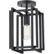 Tribeca 1 Light 7 inch Matte Black Semi-flush Ceiling Light