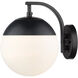 Dixon 1 Light 8 inch Matte Black Wall Sconce Wall Light, Damp