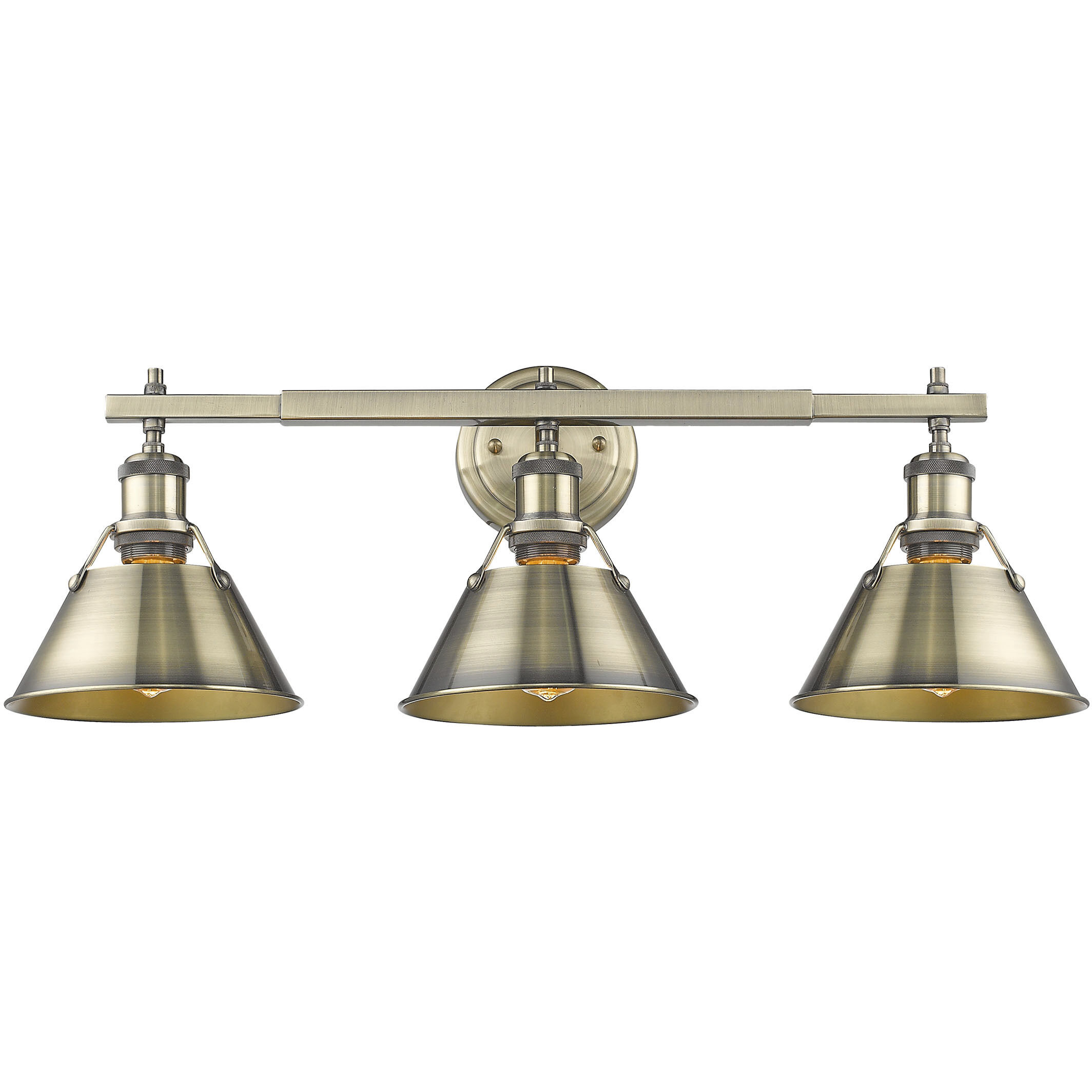 Yep Orwell Vanity Wall Light in Aged Brass, Navy