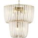 Ziva Shahi 22 inch 5.00 watt Titanium Gold Chandelier Ceiling Light, 2 Tier