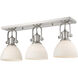 Hines 3 Light 25.13 inch Pewter Vanity Lighting Wall Light in Opal Glass