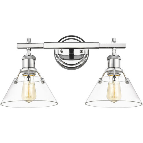 Orwell 2 Light 18.25 inch Chrome Vanity Light Wall Light in Clear Glass